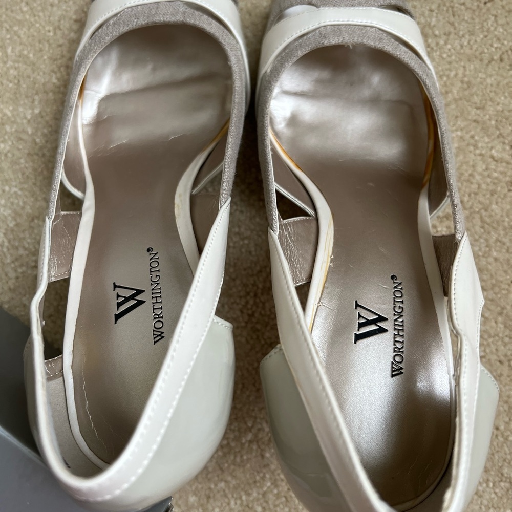 Worthington cream and Gray Peep Toe Heels - Picture 7 of 8